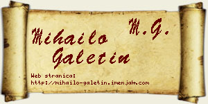 Mihailo Galetin vizit kartica